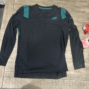 Nike Black and Teal Long Sleeve Shirt